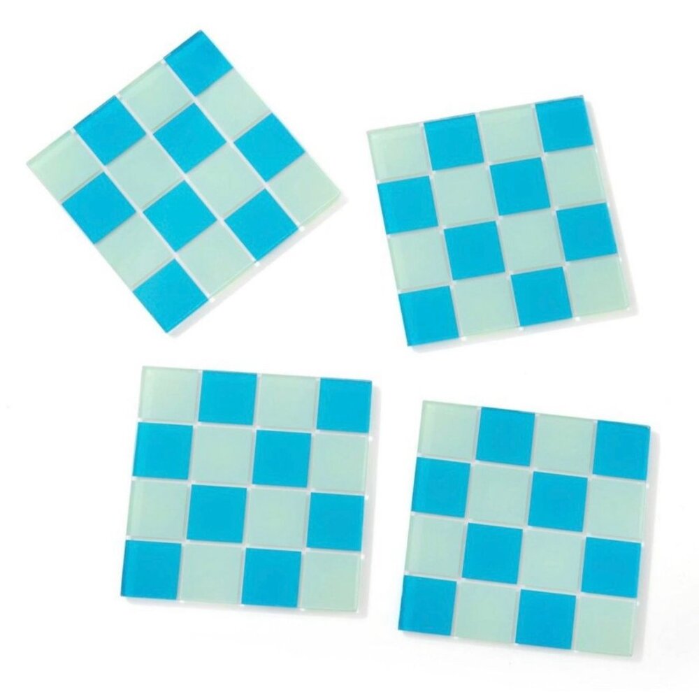 6 FOR $10 NEW Blue 4pk Square Coasters CHEAPER WHEN BUNDLED